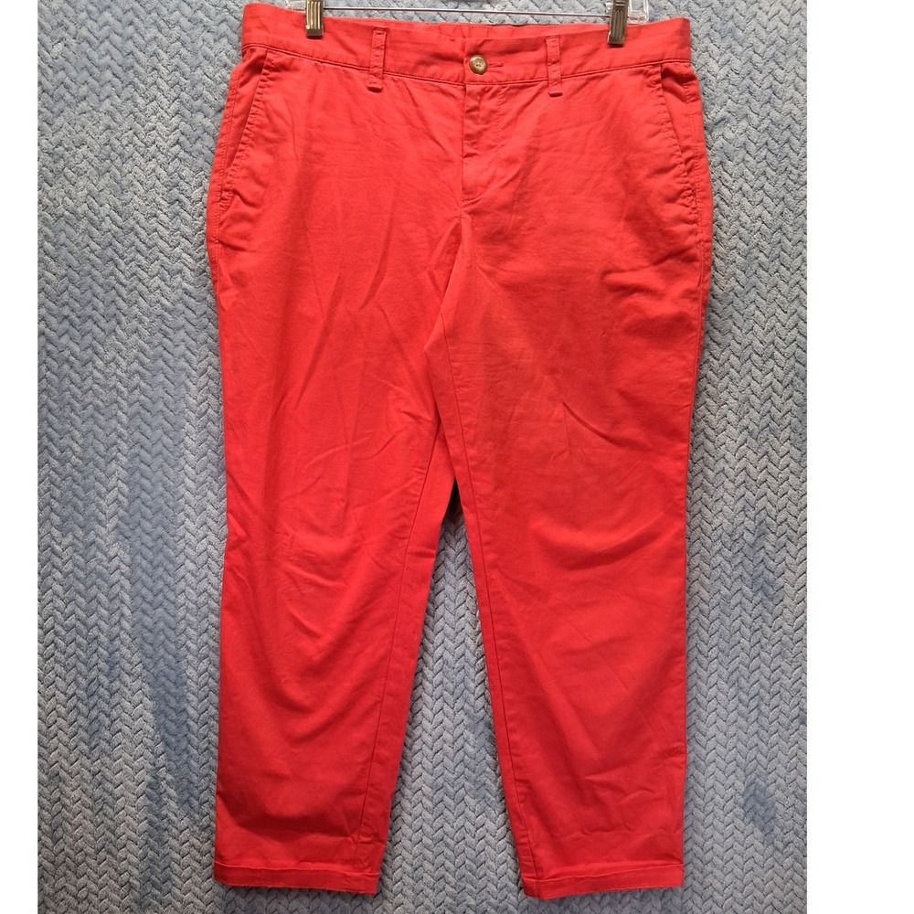 Gap Girlfriend Khaki Pants Rose Bush Red Chinos Stretch Size 8R Boho Chic